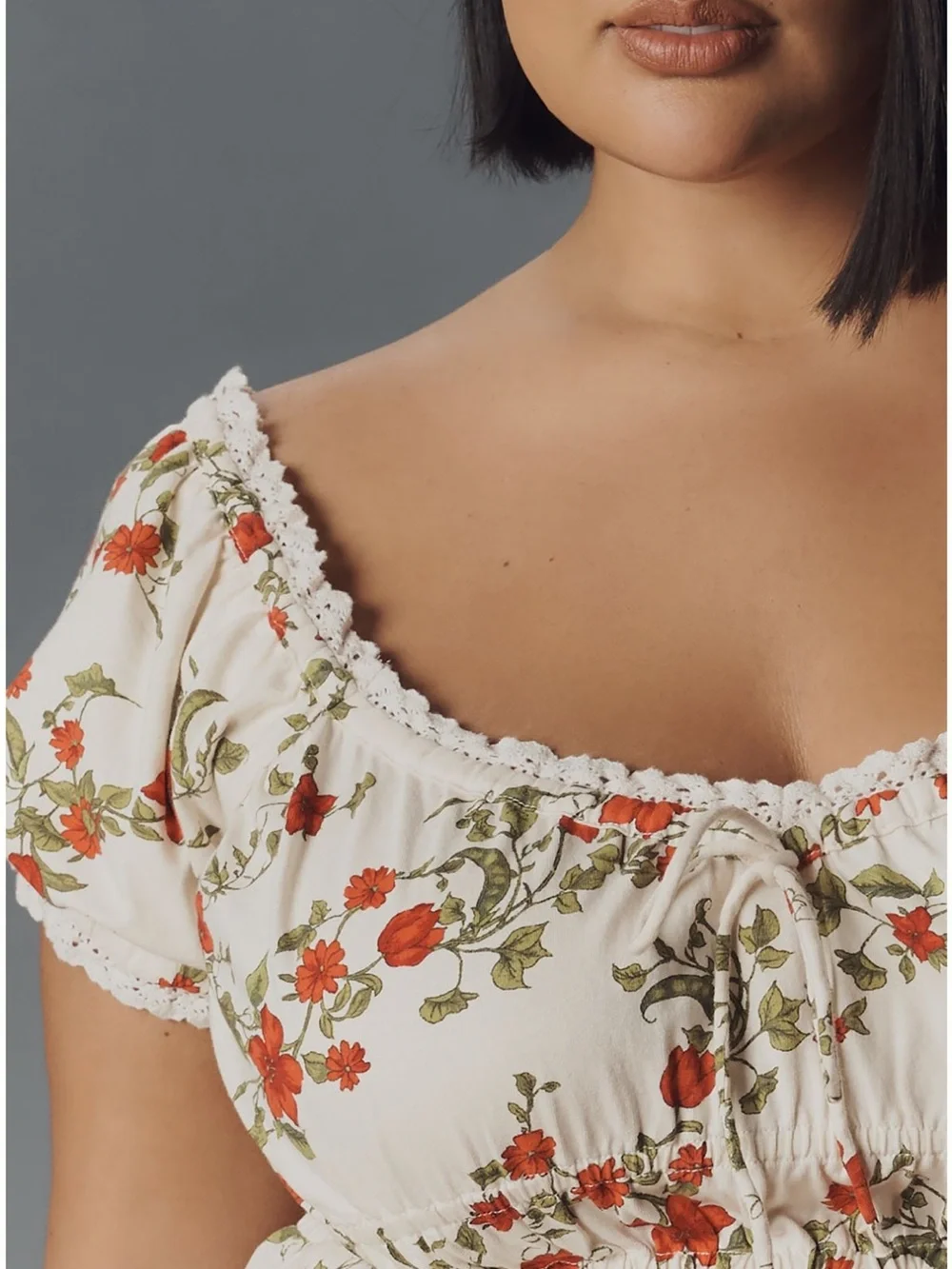 Anthropologie Maeve short-sleeved sweetheart neck peplum top